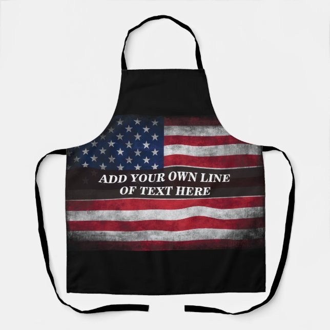Add your text on American flag  Apron (Front)