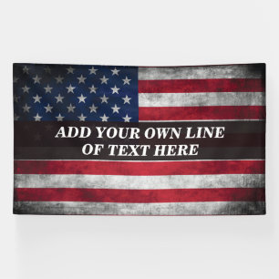 Add your text on American flag Banner