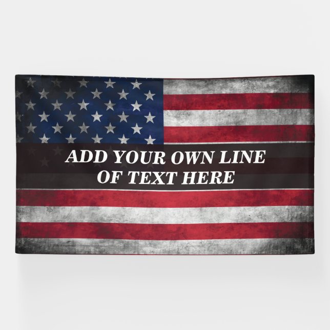Add your text on American flag  Banner (Horizontal)