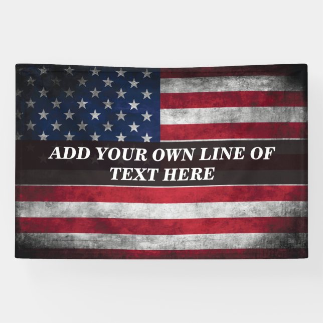 Add your text on American flag  Banner (Horizontal)