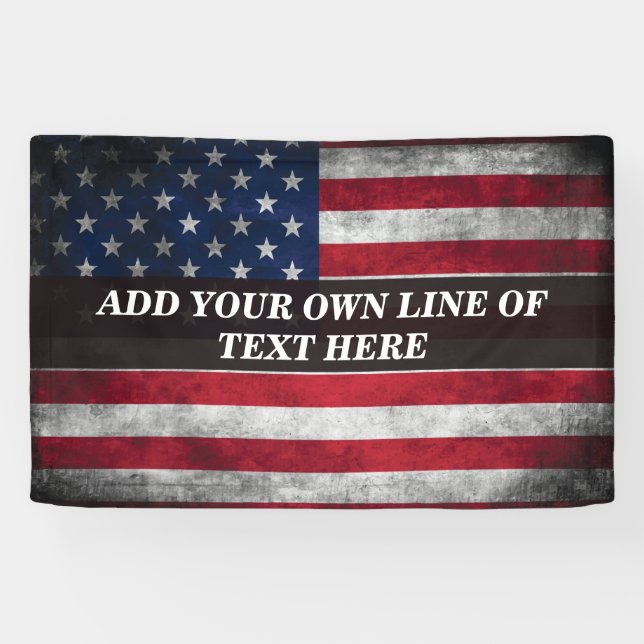 Add your text on American flag  Banner (Horizontal)