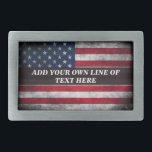 Add your text on American flag  Belt Buckle<br><div class="desc">Add your text on American flag</div>