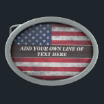 Add your text on American flag  Belt Buckle<br><div class="desc">Add your text on American flag</div>