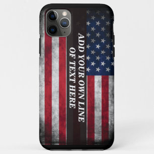 Add your text on American flag  iPhone 11 Pro Max Case