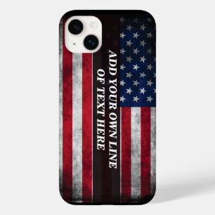 Add your text on American flag Case-Mate iPhone 14 Plus Case