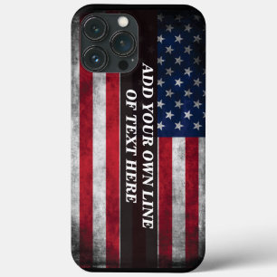 Add your text on American flag  iPhone 13 Pro Max Case