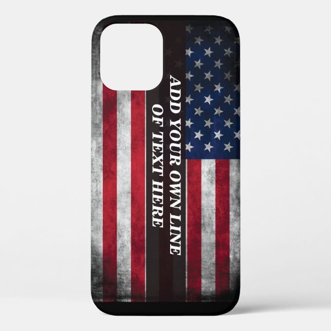 Add your text on American flag Case-Mate iPhone Case (Back)