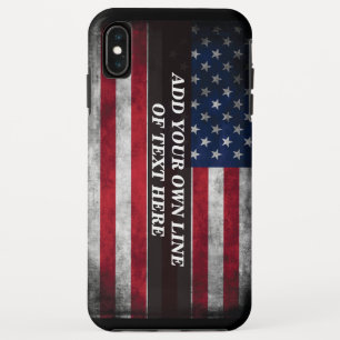 Add your text on American flag iPhone XS Max Case