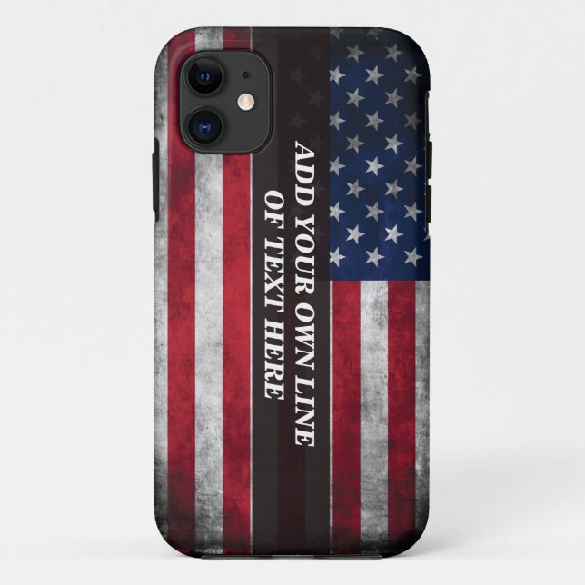 Add your text on American flag  Case-Mate iPhone Case (Back)