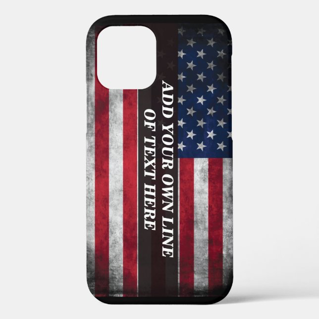Add your text on American flag  Case-Mate iPhone Case (Back)