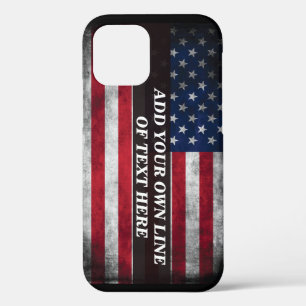 Add your text on American flag  iPhone 12 Pro Case