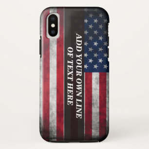 Add your text on American flag  iPhone XS Case