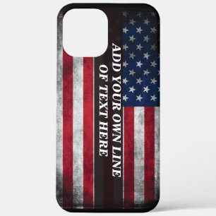 Add your text on American flag  iPhone 12 Pro Max Case