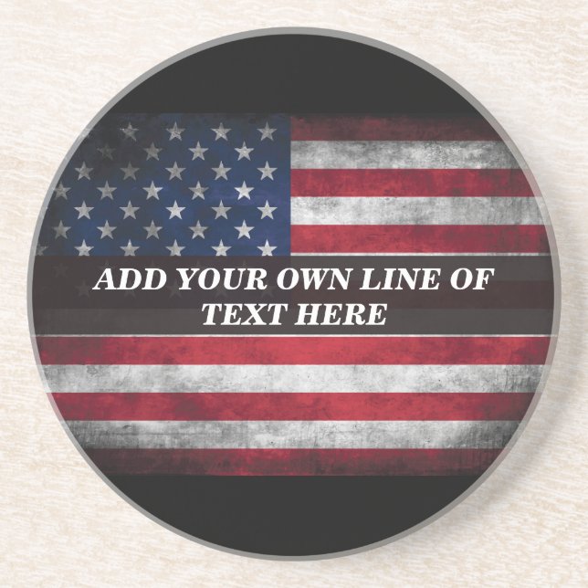 Add your text on American flag  Coaster (Front)