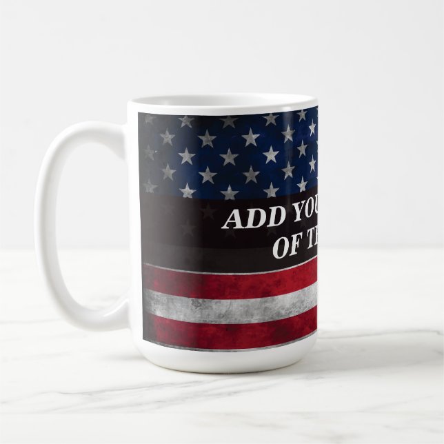 Add your text on American flag Coffee Mug (Left)