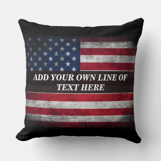 Add your text on American flag Cushion (Front)