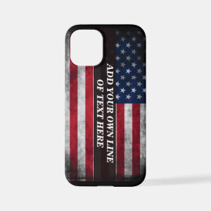 Add your text on American flag iPhone 12 Mini Case