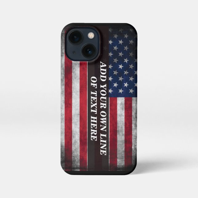 Add your text on American flag  iPhone Case (Back)