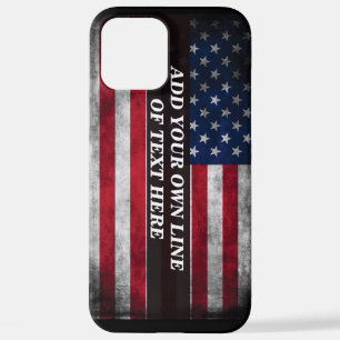 Add your text on American flag  iPhone 12 Pro Max Case