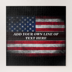 Add your text on American flag  Jigsaw Puzzle