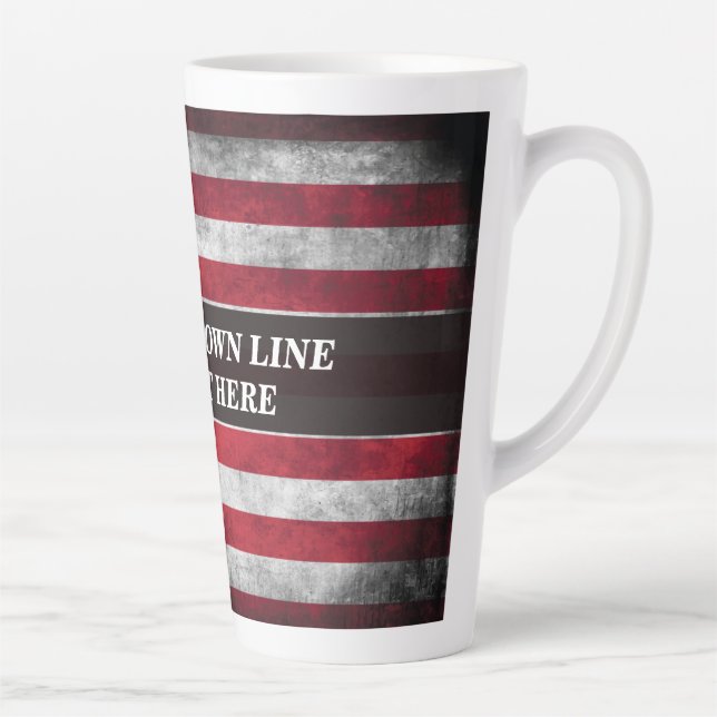 Add your text on American flag  Latte Mug (Right)