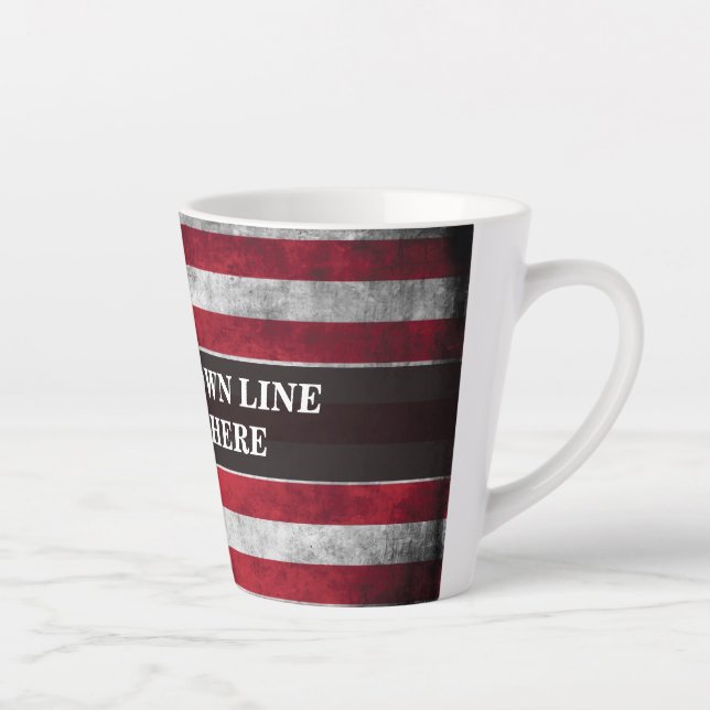 Add your text on American flag  Latte Mug (Right)