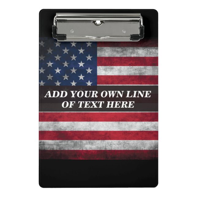 Add your text on American flag  Mini Clipboard (Front)