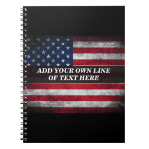 Add your text on American flag Notebook