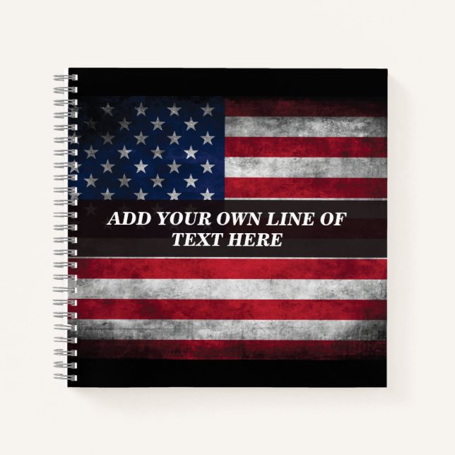 Add your text on American flag  Notebook (Front)