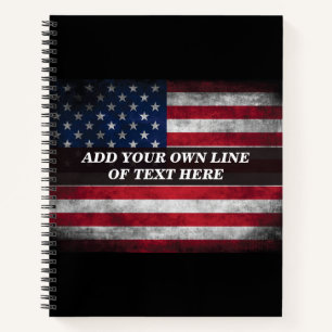 Add your text on American flag Notebook