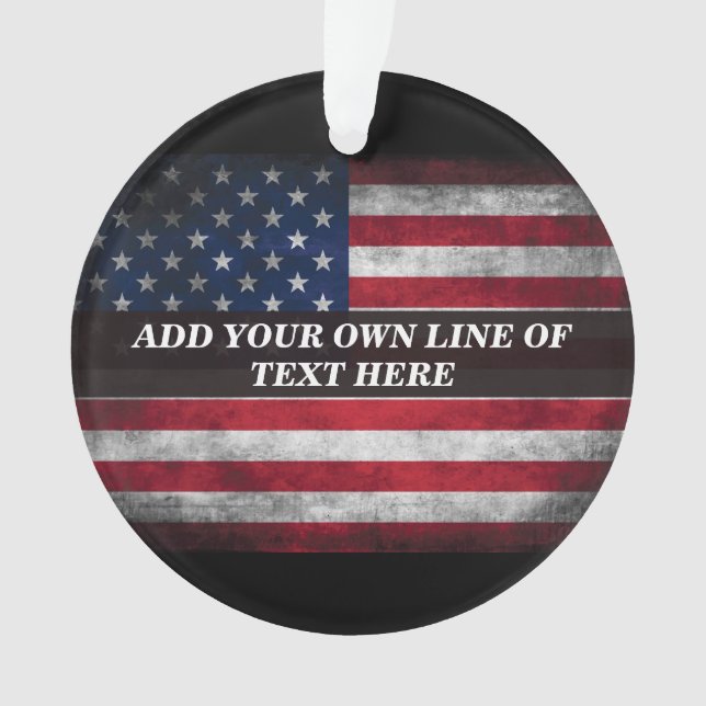 Add your text on American flag  Ornament (Front)