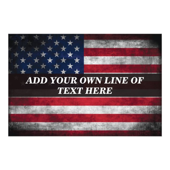 Add your text on American flag  Photo Print (Front)