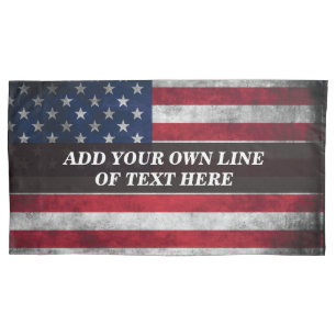 Add your text on American flag  Pillowcase