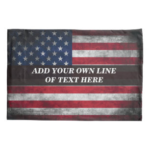 Add your text on American flag  Pillowcase