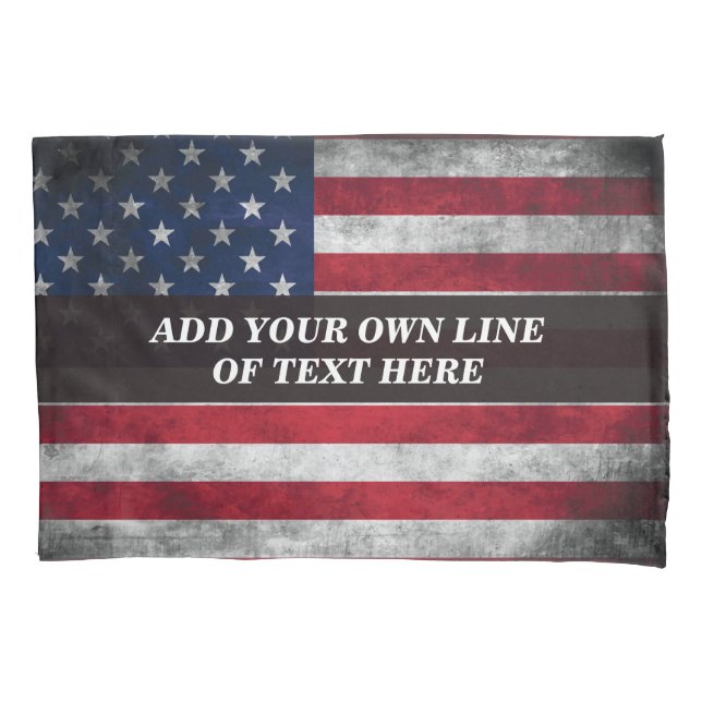 Add your text on American flag  Pillowcase (Front-Left)