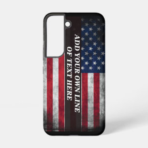 Add your text on American flag  Samsung Galaxy Case