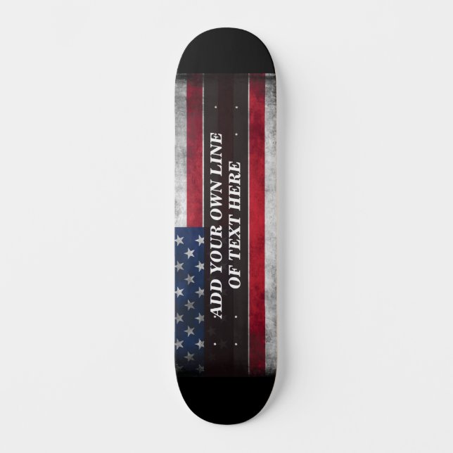 Add your text on American flag Skateboard (Front)
