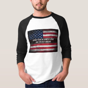 Add your text on American flag T-Shirt