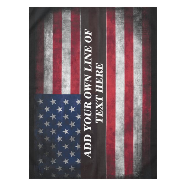 Add your text on American flag Tablecloth (Front)