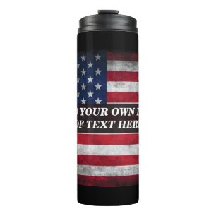 Add your text on American flag  Thermal Tumbler
