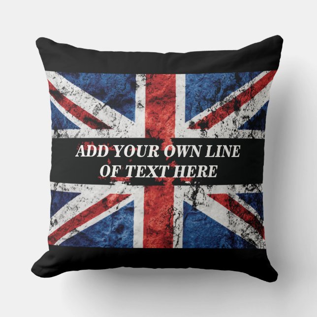 Add your text on English flag Cushion (Front)