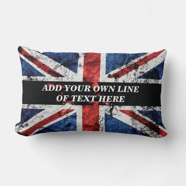 Add your text on English flag Throw Pillow (Front)
