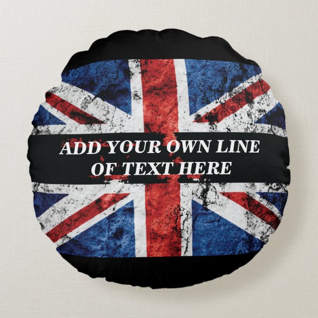 Add your text on English flag Throw Pillow (Front)
