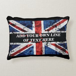 Add your text on English flag Throw Pillow