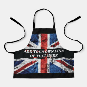 Add your text on English flag Throw Pillow Apron