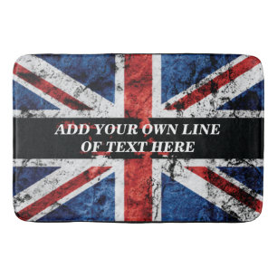 Add your text on English flag Throw Pillow Bath Mat