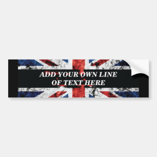Add your text on English flag Throw Pillow Bumper Sticker