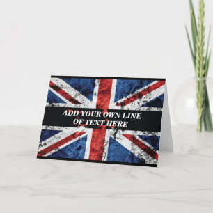 Add your text on English flag Throw Pillow Card