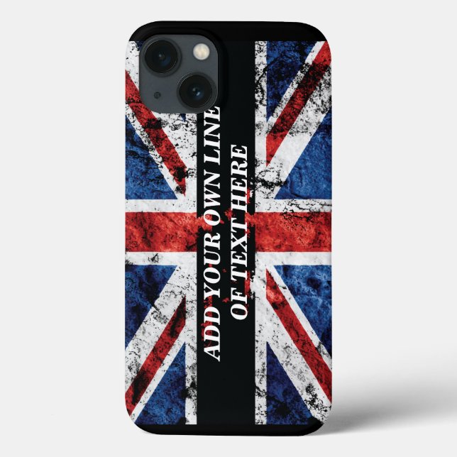 Add your text on English flag Throw Pillow Case-Mate iPhone Case (Back)