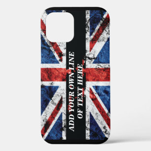 Add your text on English flag Throw Pillow iPhone 12 Case